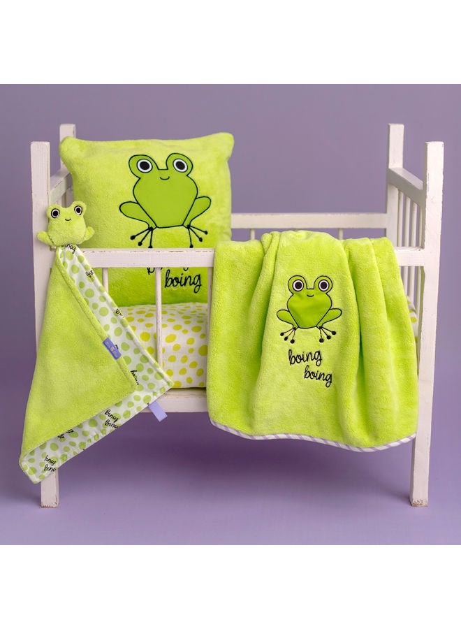 Cacha Frog Baby Receiving Blanket With Pillow & Security