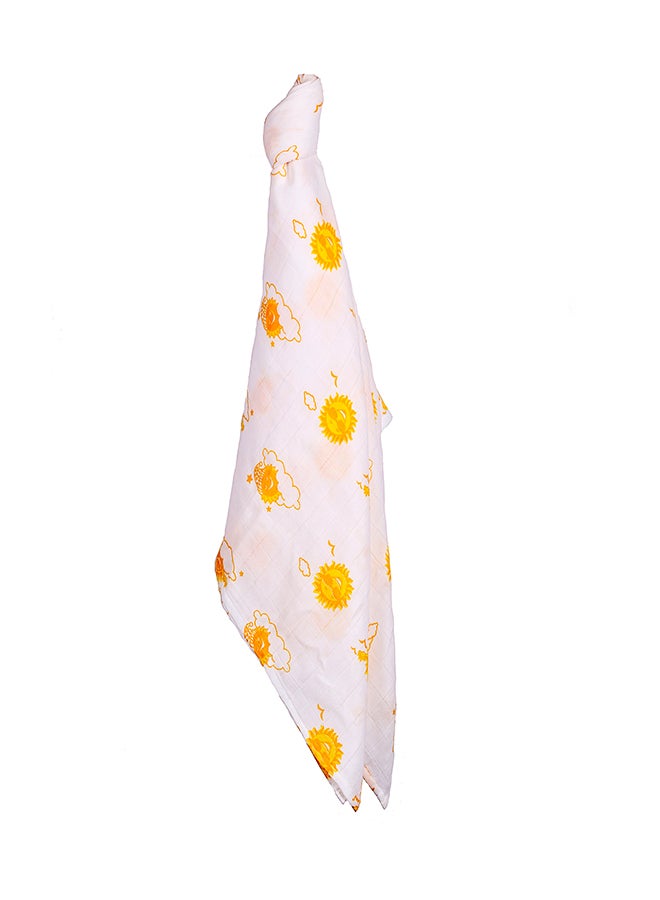 Organic Cotton Muslin Baby Wrap Swaddle With Sky Theme Of Sun