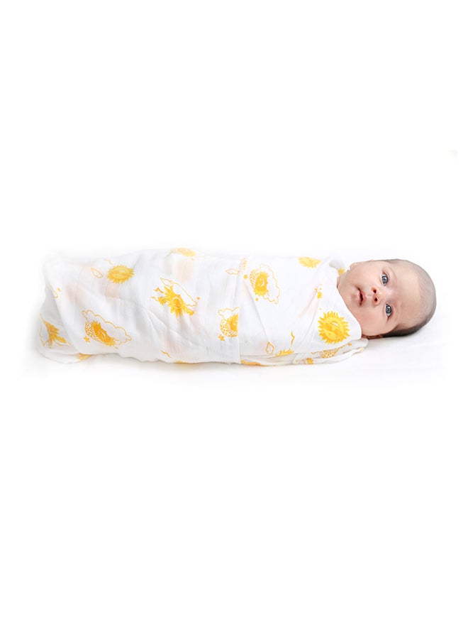 Organic Cotton Muslin Baby Wrap Swaddle With Sky Theme Of Sun