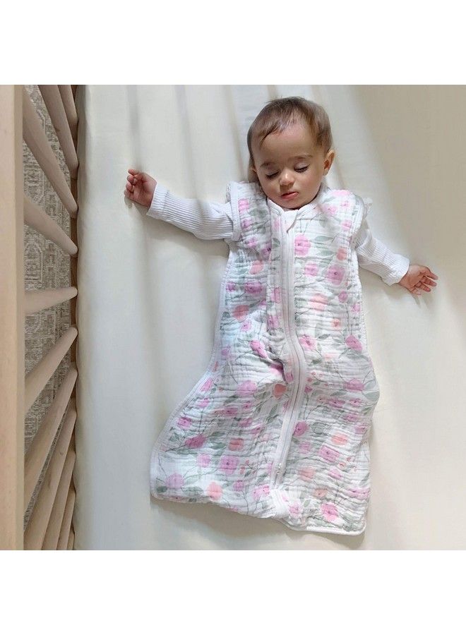 Baby Sleeping Bag 100% Cotton Muslin Wearable Swaddle Blanket For Girls & Boys Newborn Sleep Sack Breathable & Lightweight Tog Rating 1.0 Mon Fleur Xlarge 18+ Months