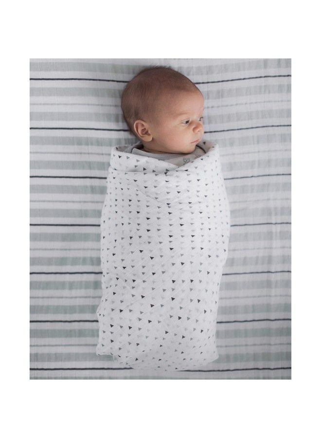 Cotton Muslin Swaddle Blankets Set Of 4 Receiving Blankets For Baby Boys & Girls Best Shower Gift 46X46 Inches Sterling Starshine & Dots