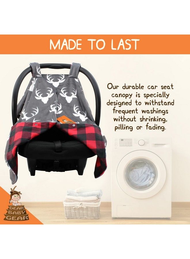 Blanket For Baby Car Seat Baby Car Seat Cover Blankets For Infant Car Seats And Baby Wraps Carrier Plaid White Antlers Red And Black Buffalo Plaid Minky 40