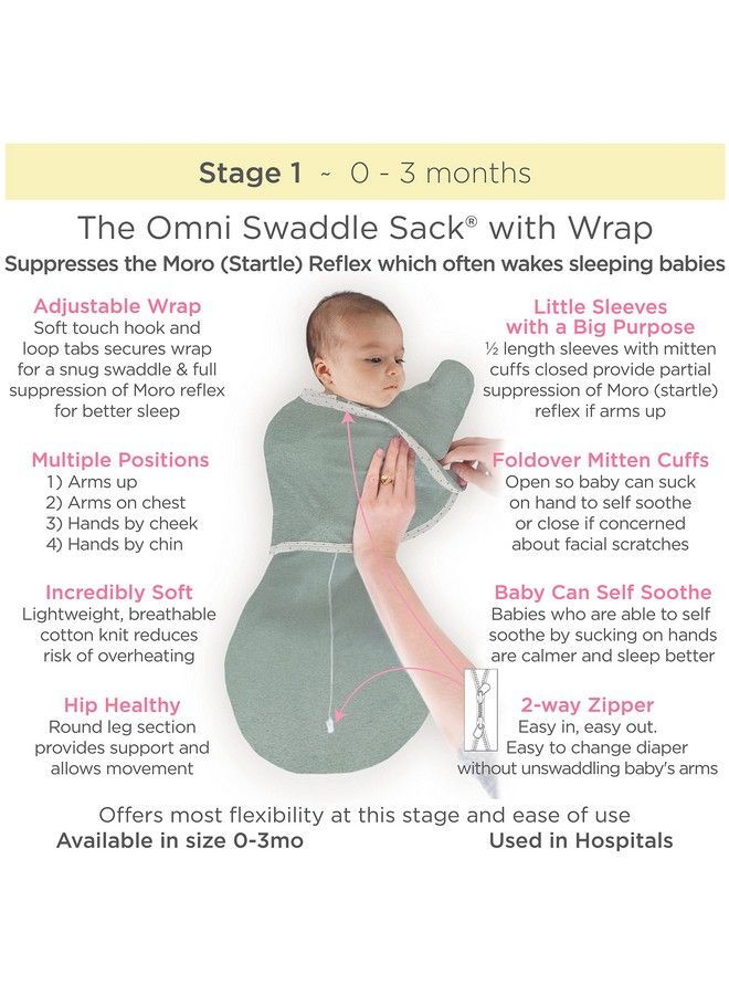 6 Way Omni Swaddle Sack For Newborn With Wrap & Arms Up Sleeves & Mitten Cuffs Easy Transition Better Sleep For Baby Boys & Girls Heathered Gray Hello World Small 0 3 Months