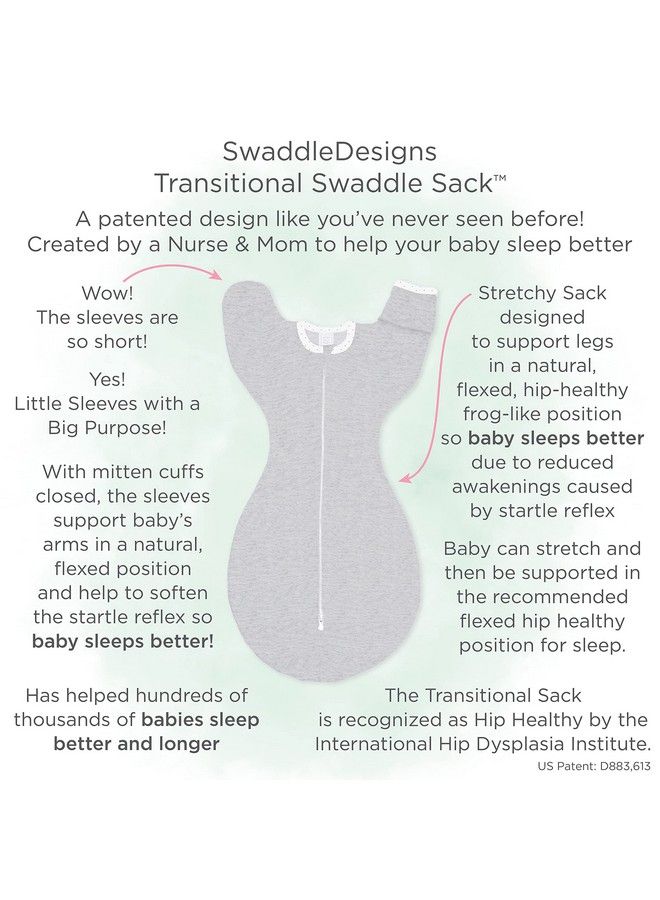 Transitional Swaddle Sack With Arms Up Classic Polka Dot Sterling Medium 3 6Mo 14 21 Lbs (Parents' Picks Award Winner)