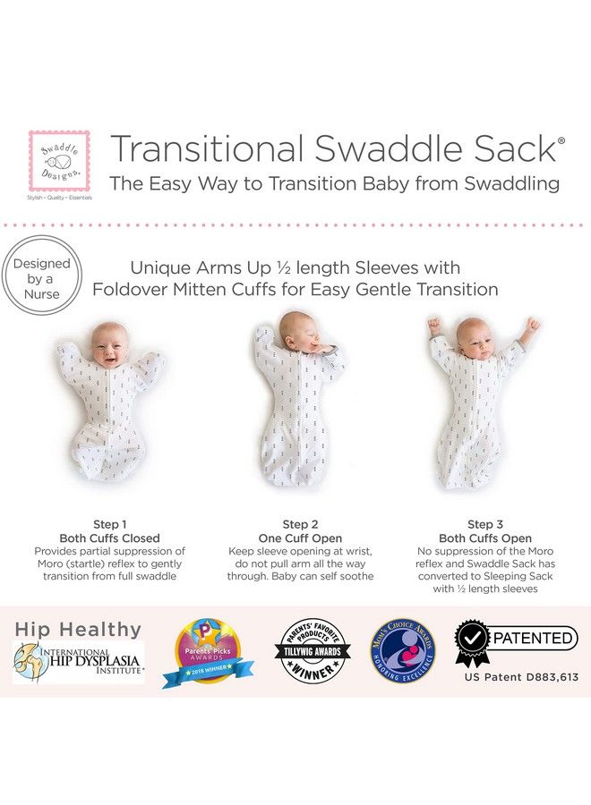 Transitional Swaddle Sack With Arms Up Classic Polka Dot Sterling Medium 3 6Mo 14 21 Lbs (Parents' Picks Award Winner)