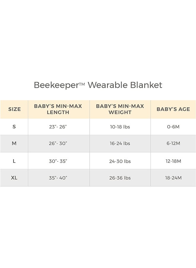 Unisex-Baby Beekeeper Wearable Blanket, 100% Organic Cotton, Swaddle Transition Sleeping Bag