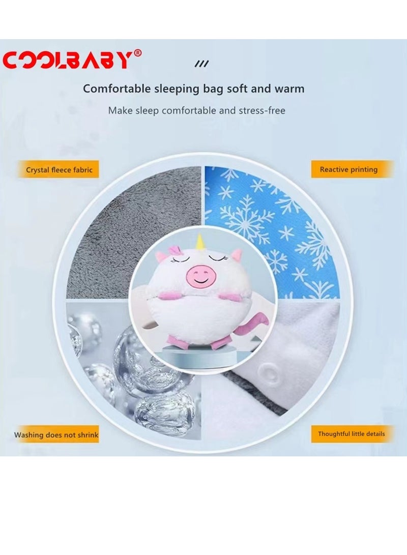 COOLBABY Kids Cartoon Lazy Warm Sleeping Bag Foldable Cartoon Animal Sleeping Bag Suitable For Children Playing And Camping