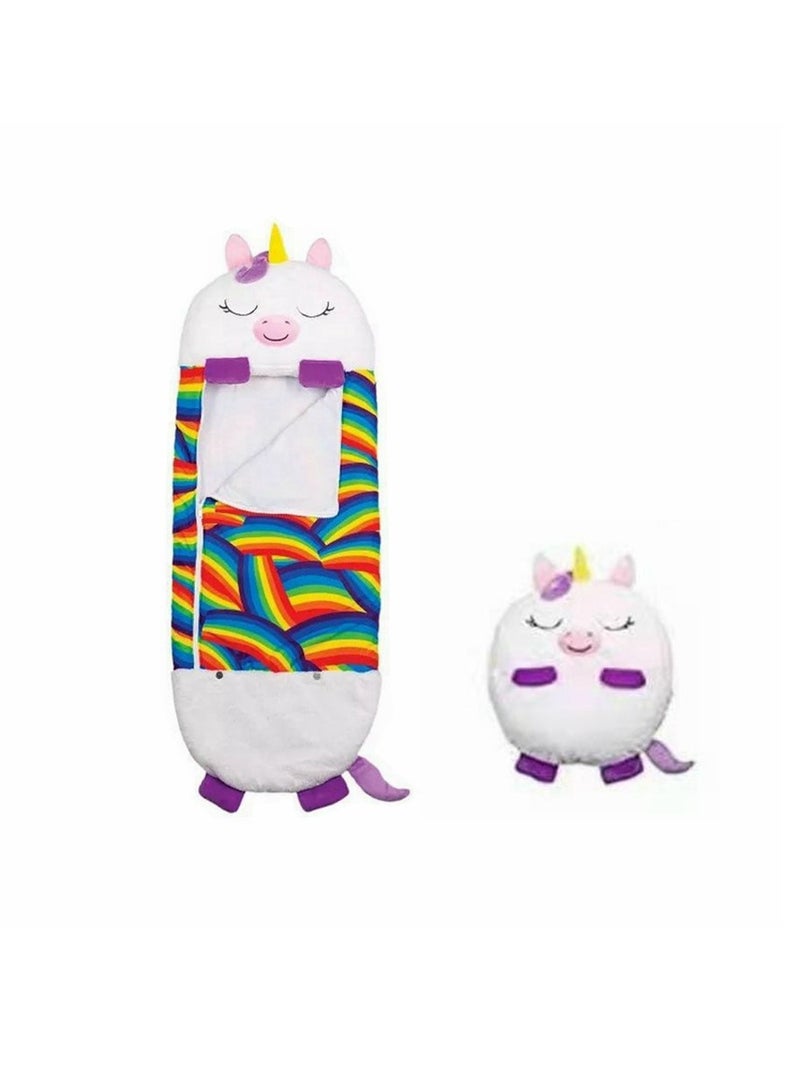 COOLBABY Kids Cartoon Lazy Warm Sleeping Bag Foldable Cartoon Animal Sleeping Bag Suitable For Children Playing And Camping