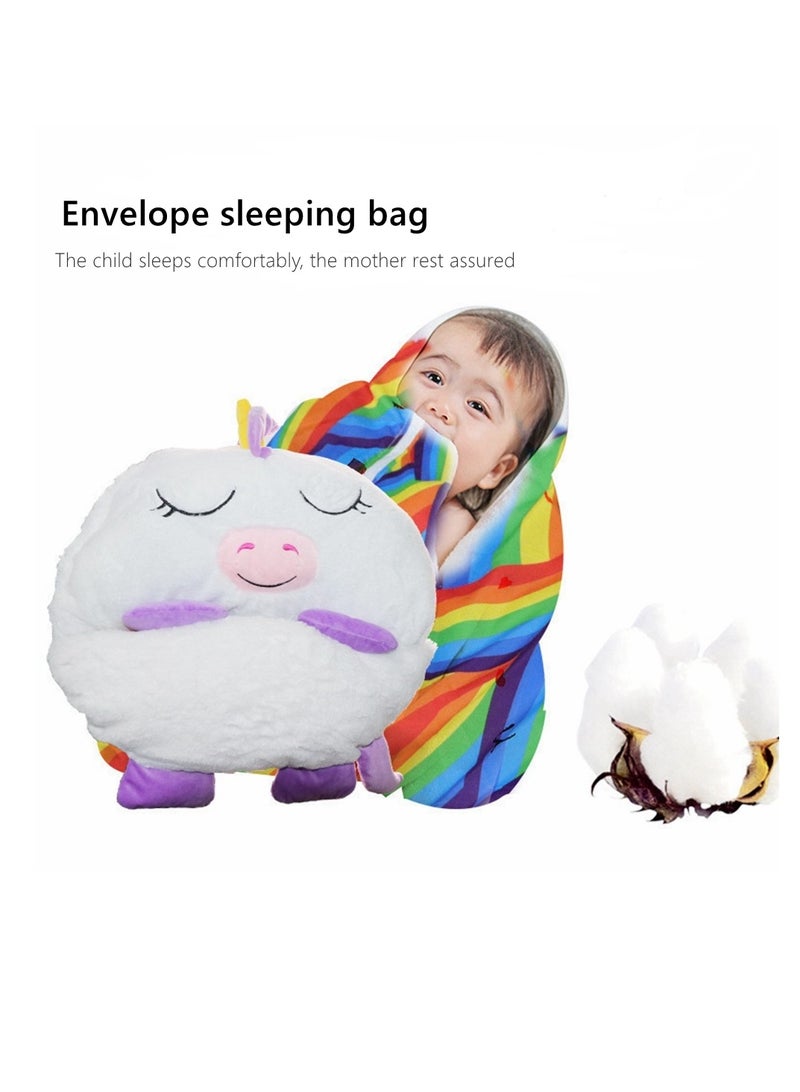 COOLBABY Kids Cartoon Lazy Warm Sleeping Bag Foldable Cartoon Animal Sleeping Bag Suitable For Children Playing And Camping