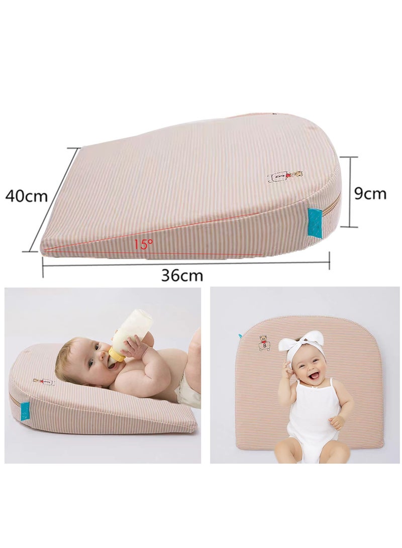 Baby Crib Wedge Pillow Feeding Pillows for Toddler Removeable Anti  Milk Pillow for Inflant 15-Degree Incline for Better Night's Sleep