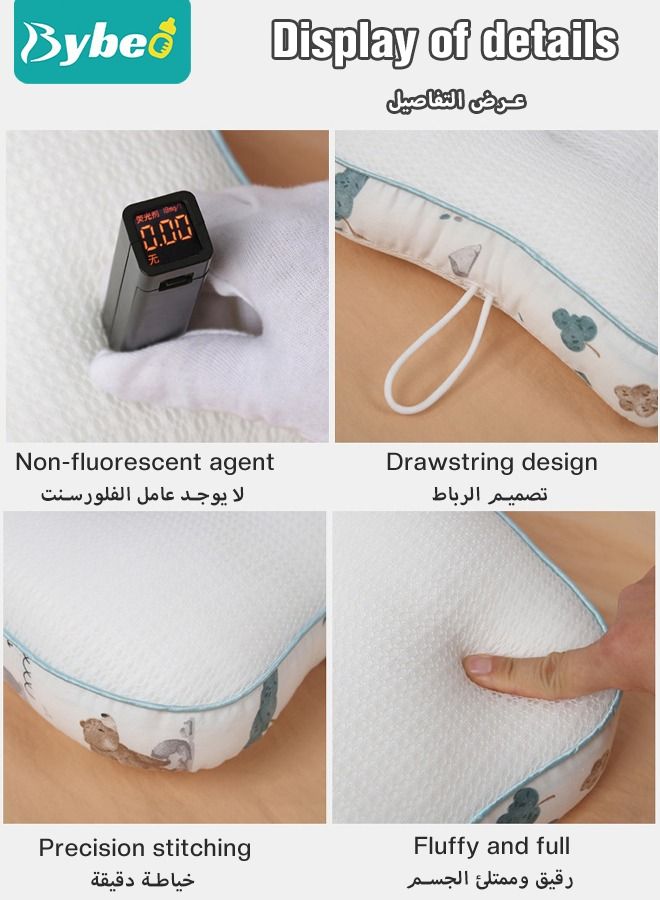 Baby Newborn Nursing Sleeping Pillow with Flannel air conditioning blanket, Toddler Boys and Girls Breathable Lightweight Shaping Pillows Multifunctional Infant Head Support for Kids Infants Superhigh