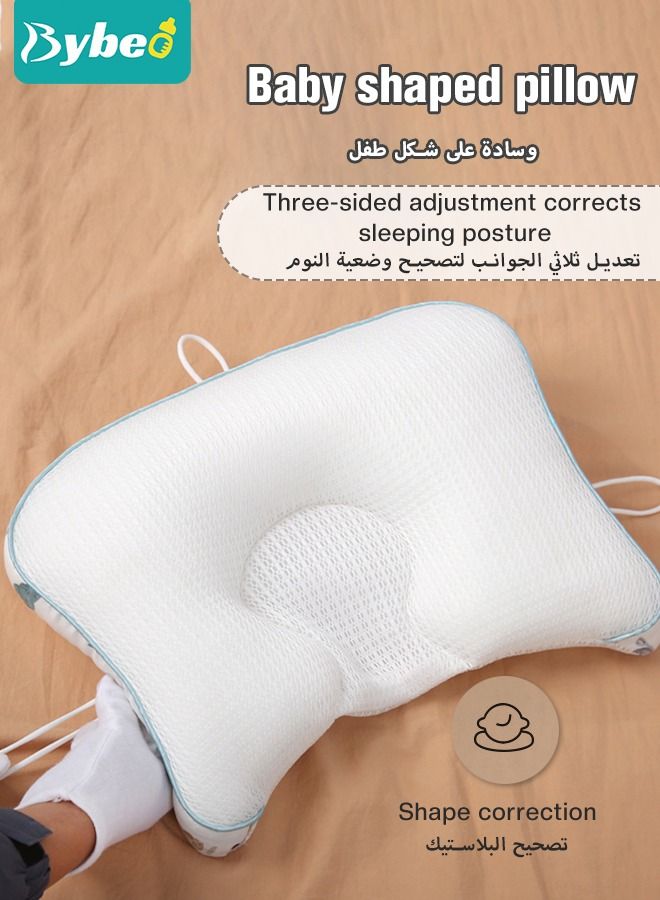 Baby Newborn Nursing Sleeping Pillow with Flannel air conditioning blanket, Toddler Boys and Girls Breathable Lightweight Shaping Pillows Multifunctional Infant Head Support for Kids Infants Superhigh