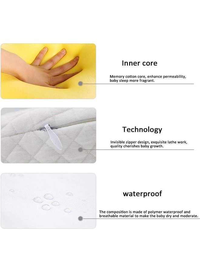 Crib Wedge for Baby Nursing Memory Foam Baby Sleeping Wedge Pillow Infant Sleep Pillow with Removal Waterproof Cotton Cover (White)