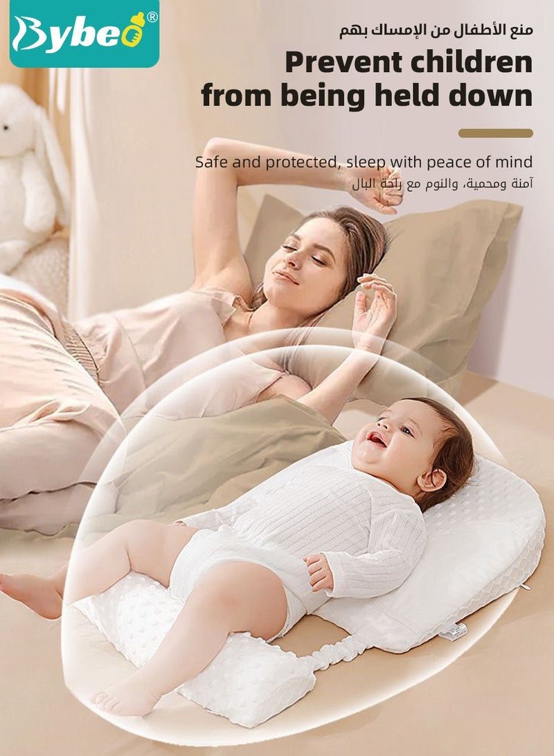 Baby Nursery Pillow, Removeable Breastfeeding Pillows, Toddler Bedding, Anti vomit Milk Babies Crib Wedge Headrest for Newborn and Infant,  15-30 Degree Adjustable Incline for Better Night's Sleep