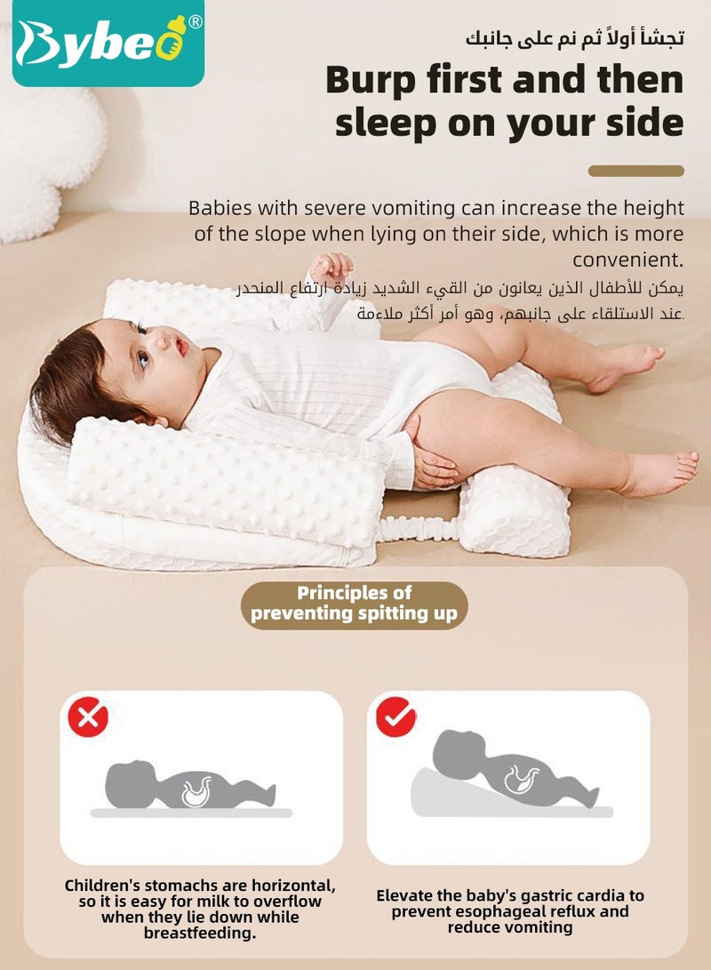 Baby Nursery Pillow, Removeable Breastfeeding Pillows, Toddler Bedding, Anti vomit Milk Babies Crib Wedge Headrest for Newborn and Infant,  15-30 Degree Adjustable Incline for Better Night's Sleep