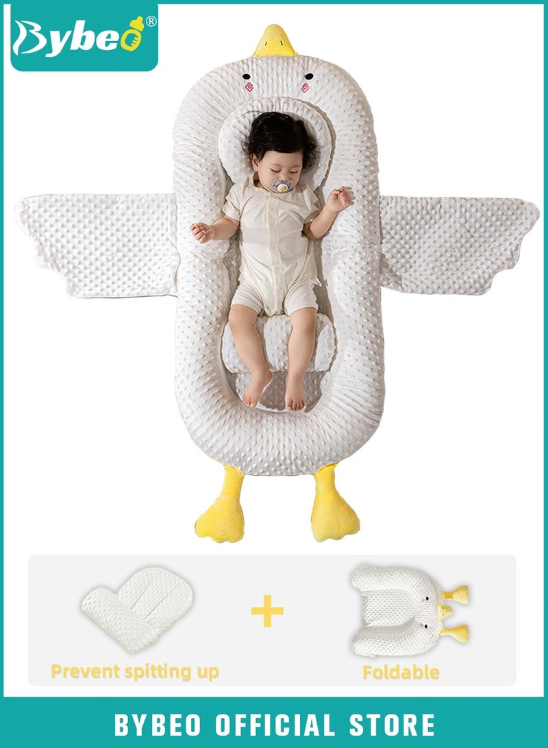 3 Pcs Multifunctional Baby Nest For Sleeping, Baby Sleeping Nest with Head Shaping Pillow and Foot Cushion