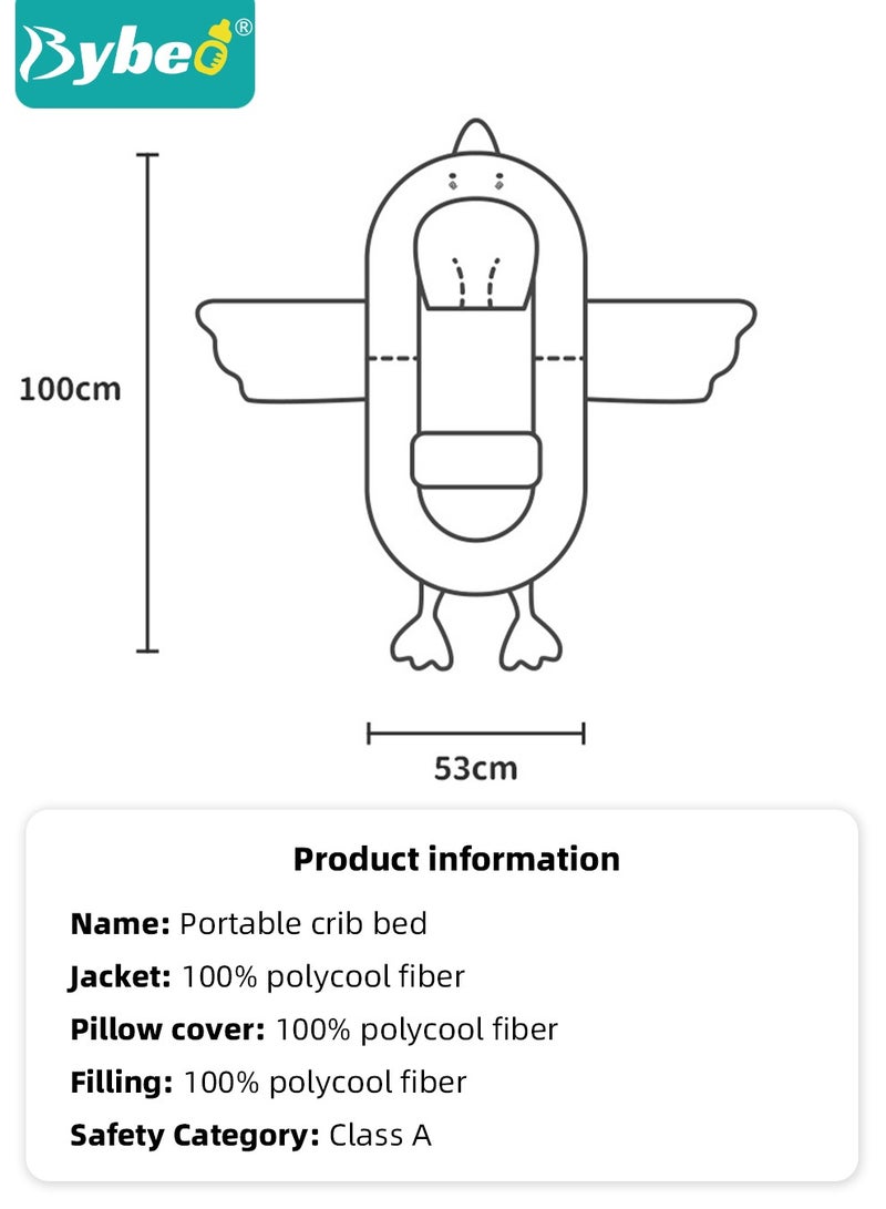 3 Pcs Multifunctional Baby Nest For Sleeping, Baby Sleeping Nest with Head Shaping Pillow and Foot Cushion