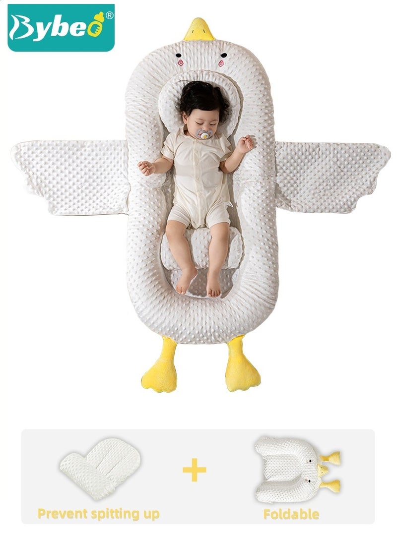 3 Pcs Multifunctional Baby Nest For Sleeping, Baby Sleeping Nest with Head Shaping Pillow and Foot Cushion