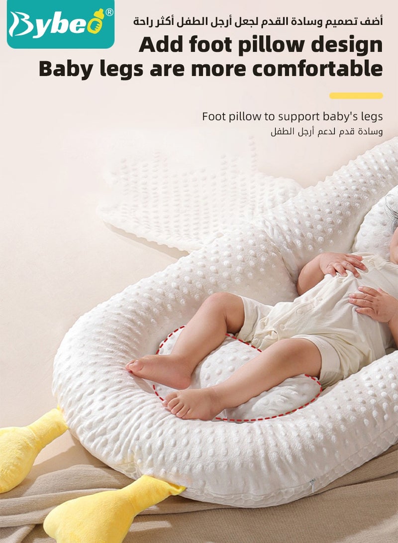 3 Pcs Multifunctional Baby Nest For Sleeping, Baby Sleeping Nest with Head Shaping Pillow and Foot Cushion