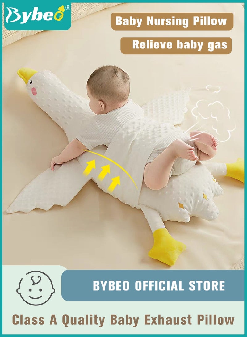 Baby Exhaust Pillow, Breathable and Soft Toddler Nursery Pillows, Infant Soothing Doll, for Sleeping and Relief of Flatulence, in the Shape of A Large White Goose