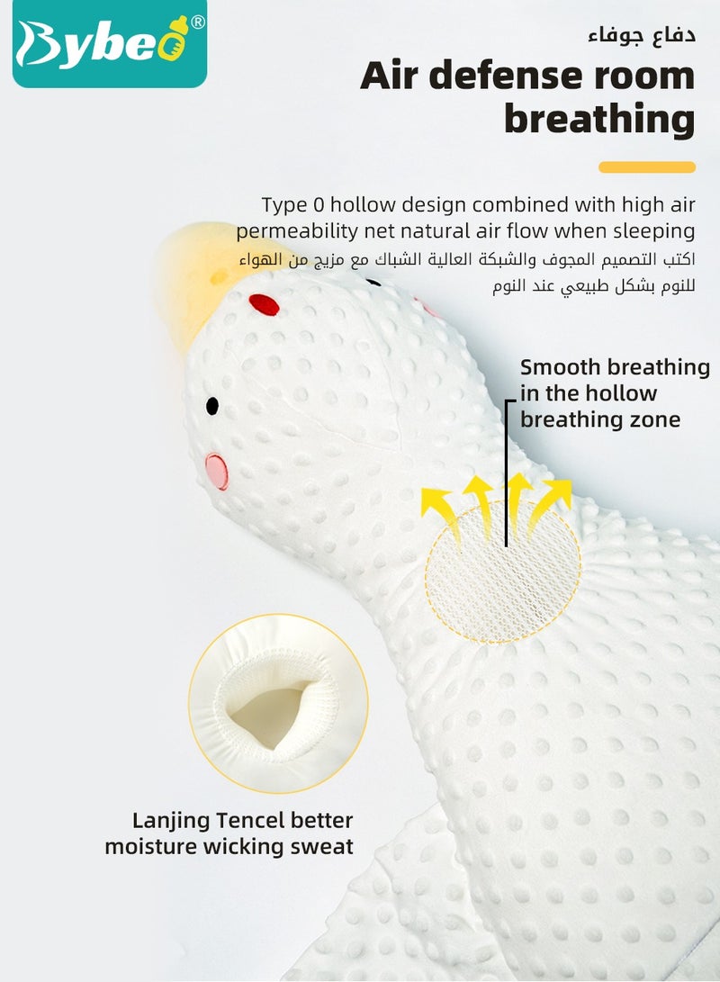 Baby Exhaust Pillow, Breathable and Soft Toddler Nursery Pillows, Infant Soothing Doll, for Sleeping and Relief of Flatulence, in the Shape of A Large White Goose