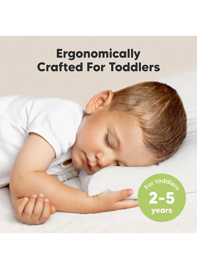 Toddler Pillow With Pillowcase - 13X18 My Little Dreamy Pillow, Organic Cotton Toddler Pillows For Sleeping (Soft White)