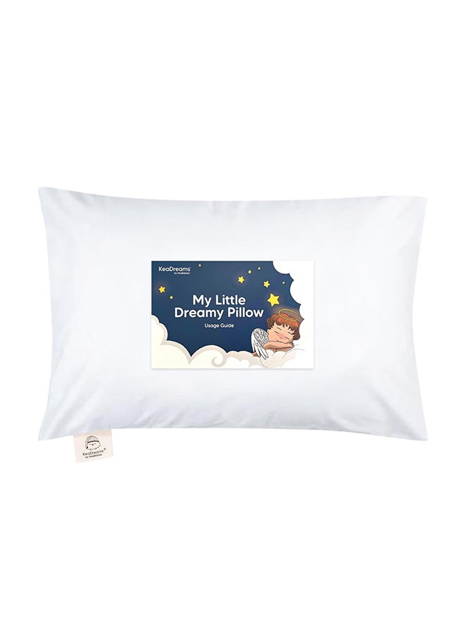 Toddler Pillow With Pillowcase - 13X18 My Little Dreamy Pillow, Organic Cotton Toddler Pillows For Sleeping (Soft White)