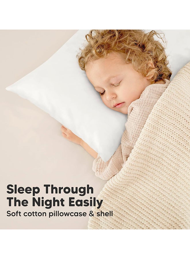 Toddler Pillow With Pillowcase - 13X18 My Little Dreamy Pillow, Organic Cotton Toddler Pillows For Sleeping (Soft White)