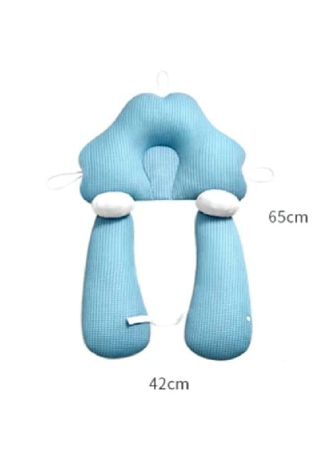 Babys Head Shaping Pillow Flat Head Pillow with Adjustable Height Blue