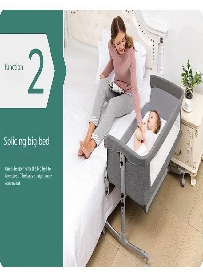 4-In-1 Multifunction Height Adjustable Bedside Sleeper And Nets, Bassinet for Newborn Infant Baby