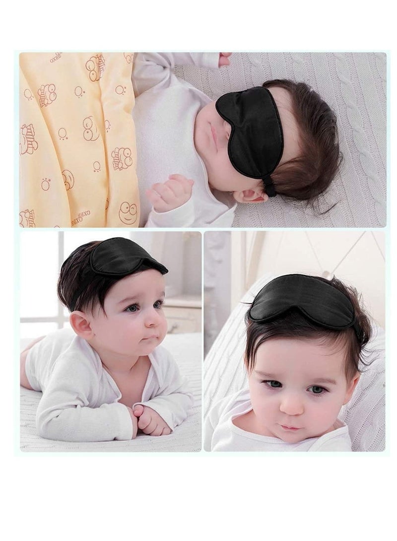 2 Pack Natural Silk Sleep Mask Pure Eye Mask Sleeping Blind Fold with Adjustable Strap Comfortable Eye Sleep Shade Super Smooth Eye Covers Stocking Stuffers for Women Men Black