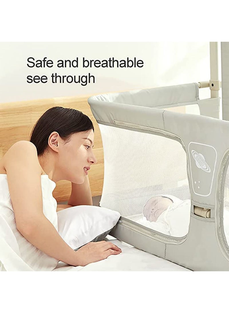 Baby Bedside Sleeper 3 in 1 Folding Portable Crib breathable and visible mesh window aluminum alloy