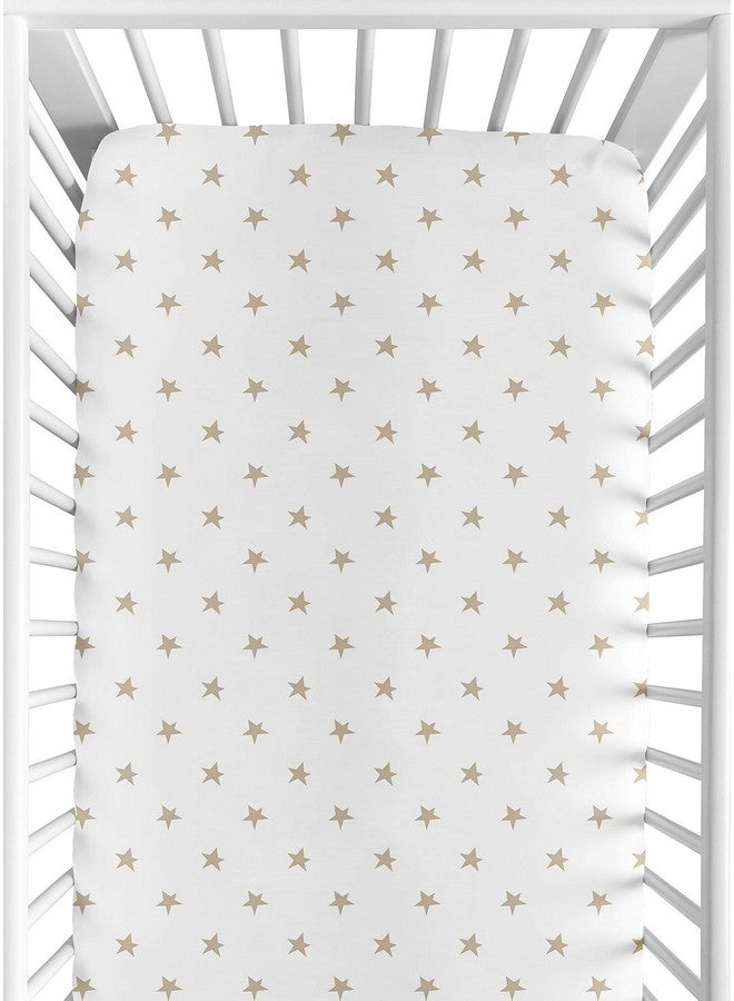 Gold And White Star Baby Or Toddler Fitted Crib Sheet For Celestial Collection By Sweet Jojo Designs