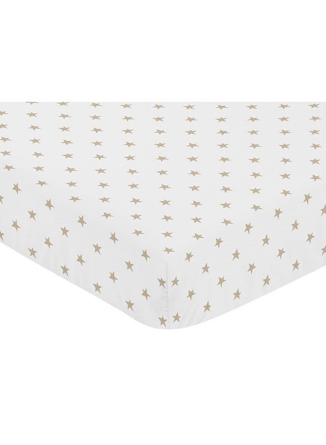 Gold And White Star Baby Or Toddler Fitted Crib Sheet For Celestial Collection By Sweet Jojo Designs