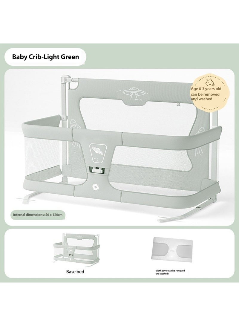 3 in 1 Baby Bedside Sleeper Folding Portable Crib in-Bed Co-sleeper breathable and visible Aluminum Alloy