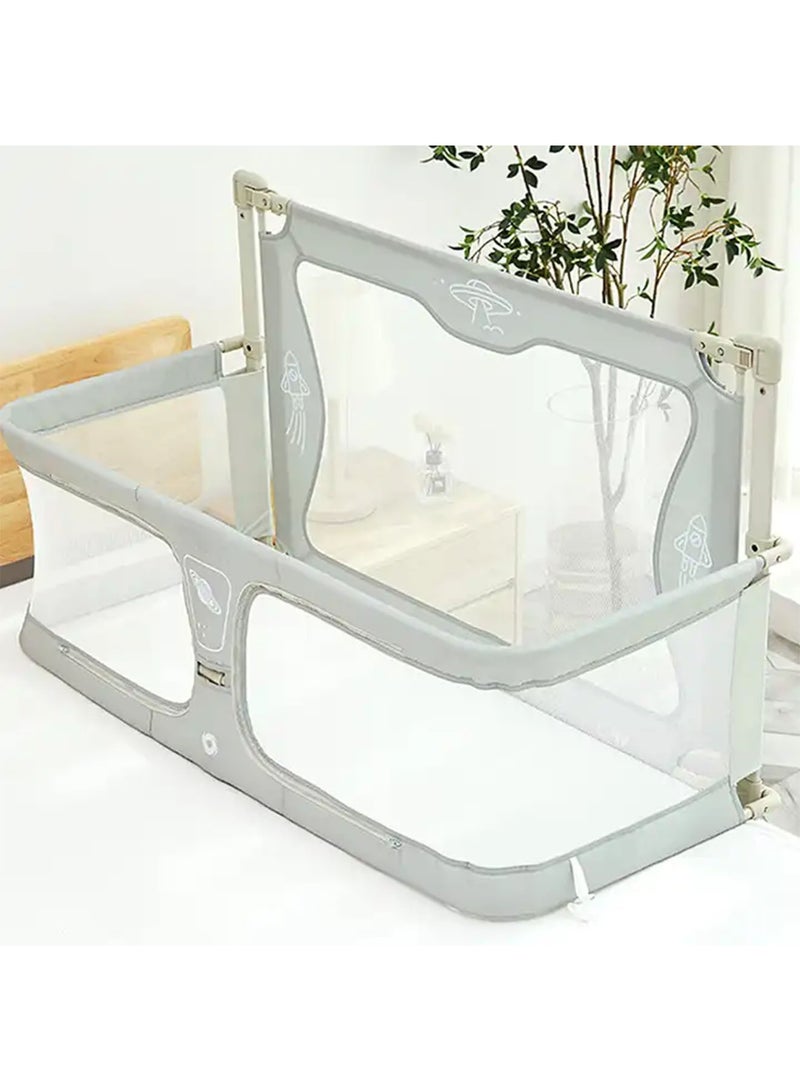 3 in 1 Baby Bedside Sleeper Folding Portable Crib in-Bed Co-sleeper breathable and visible Aluminum Alloy