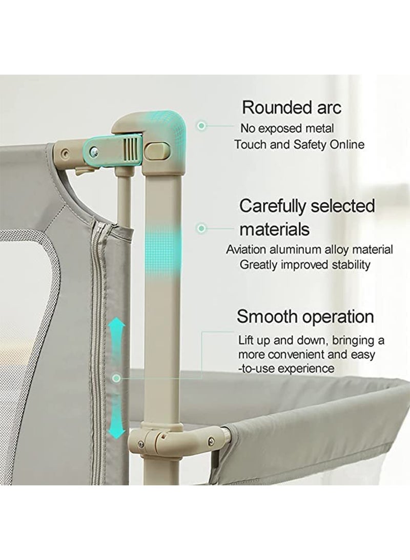 3 in 1 Baby Bedside Sleeper Folding Portable Crib in-Bed Co-sleeper breathable and visible Aluminum Alloy