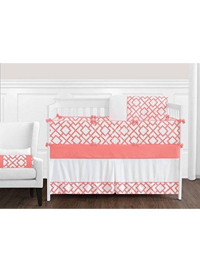 Fitted Crib Sheet For White And Coral Diamond Babytoddler Bedding Solid Coral