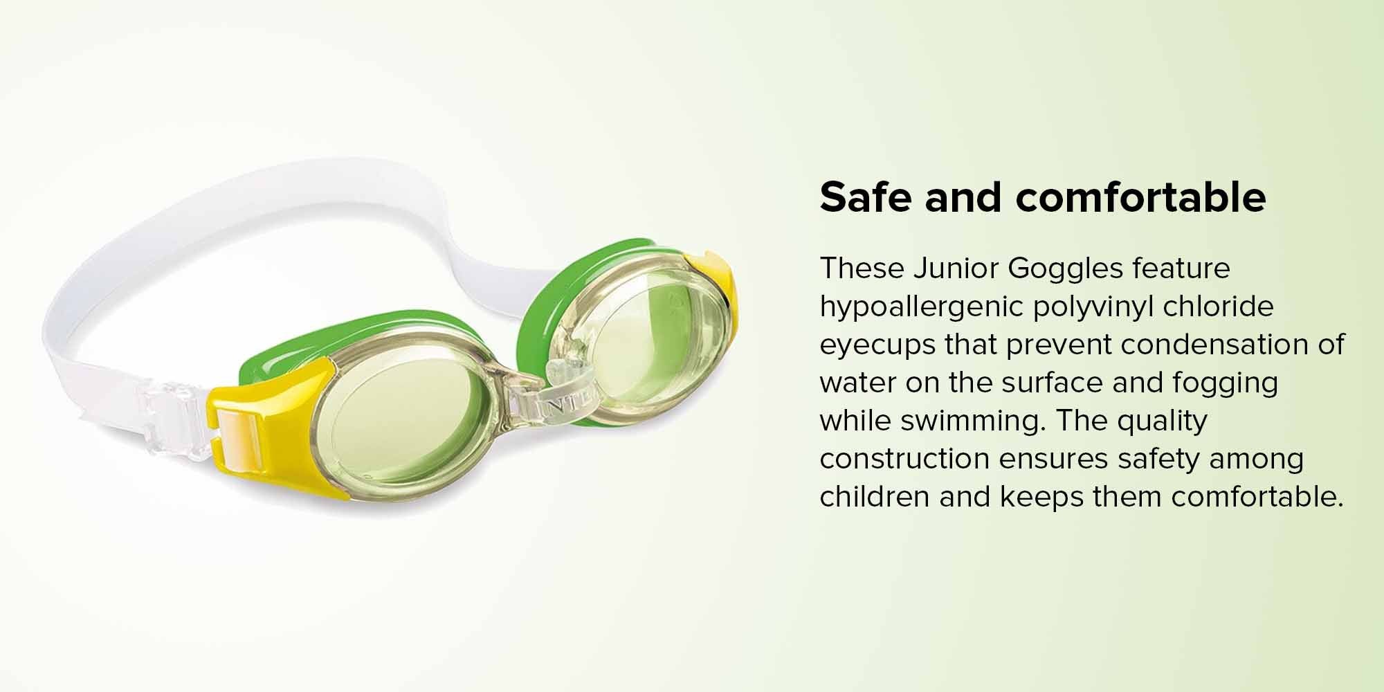 3-Piece Wider Eyecups Junior Swimming Goggles Set For Little One 12.38x19.69x3.49cm