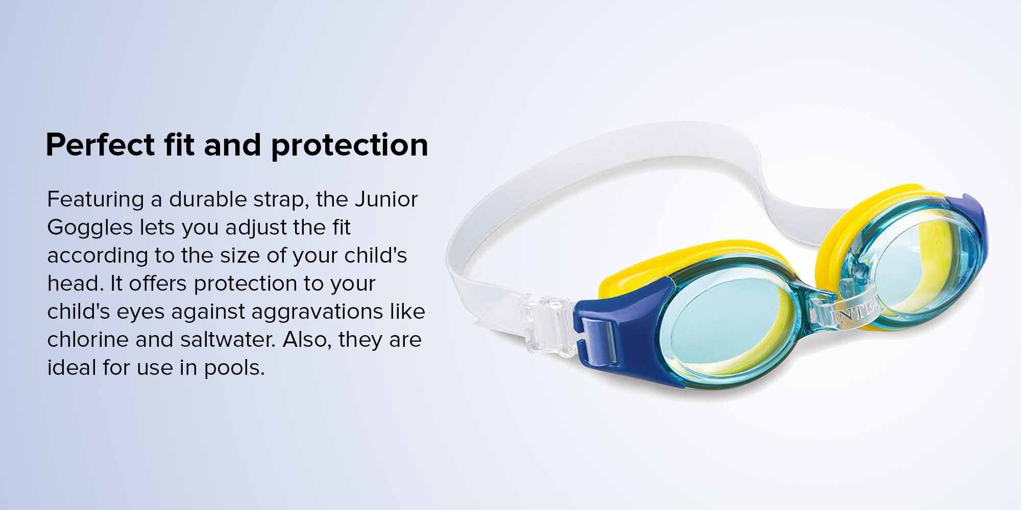 3-Piece Wider Eyecups Junior Swimming Goggles Set For Little One 12.38x19.69x3.49cm