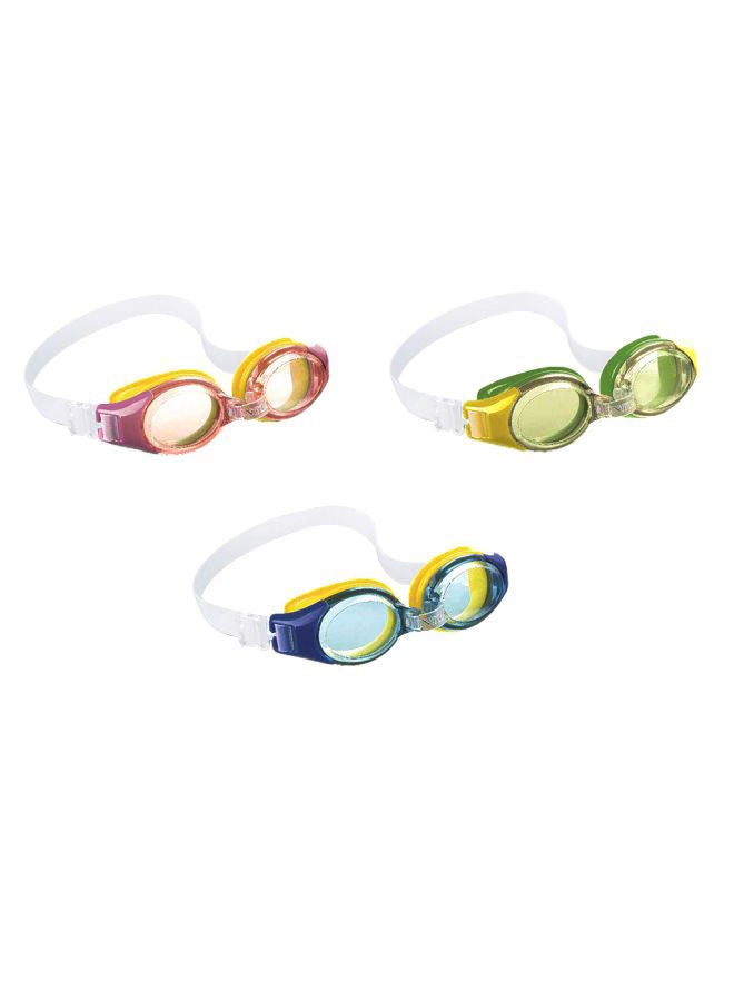 3-Piece Wider Eyecups Junior Swimming Goggles Set For Little One 12.38x19.69x3.49cm