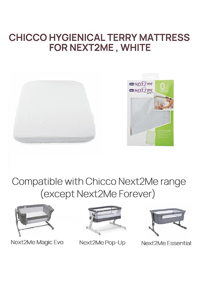 Protective Terry Cover For Mattress For Next2Me (80% Cotton, 20% Polyester), White