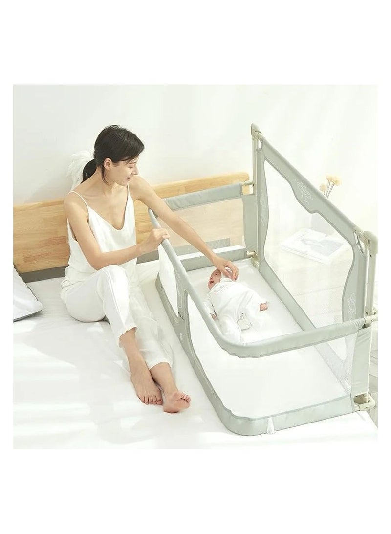 Yameem 3-in-1 Baby Bedside Sleeper,Breathable Mesh Baby Crib with Easy Attachment to Parent's Bed,Bedside Sleeper,Portable Crib (White)