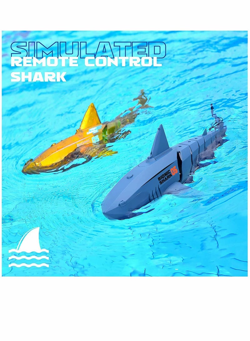 Remote Control Shark Toys for Boys Alpharev A801 Kids Simulated RC Swimming Pool Bathroom Great Gift with Rechargeable Battery Blue