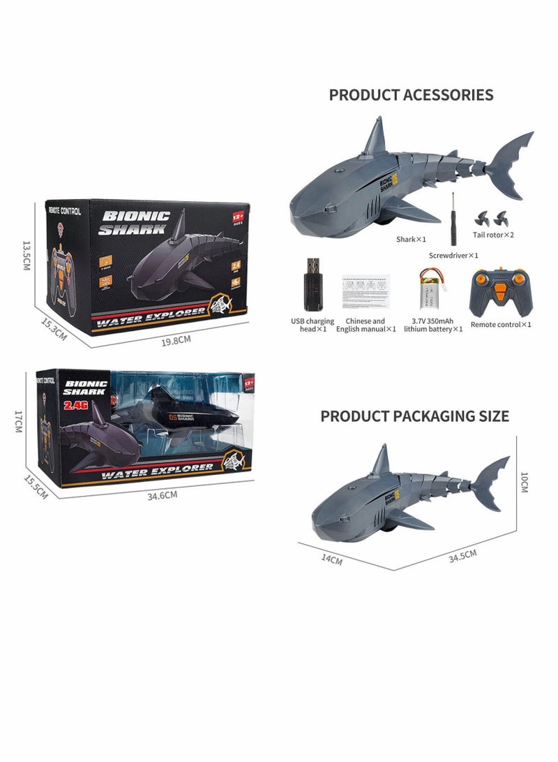 Remote Control Shark Toys for Boys Alpharev A801 Kids Simulated RC Swimming Pool Bathroom Great Gift with Rechargeable Battery Blue