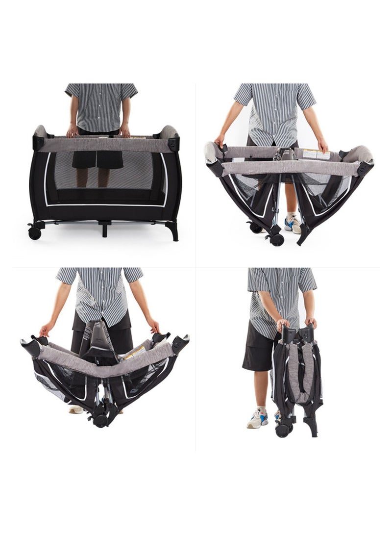 COOLBABY Baby Bed Portable Game Bed Mobile Multifunctional Baby Bed Newborn Basket Splicing Bed Foldable Playard for Baby Toddler