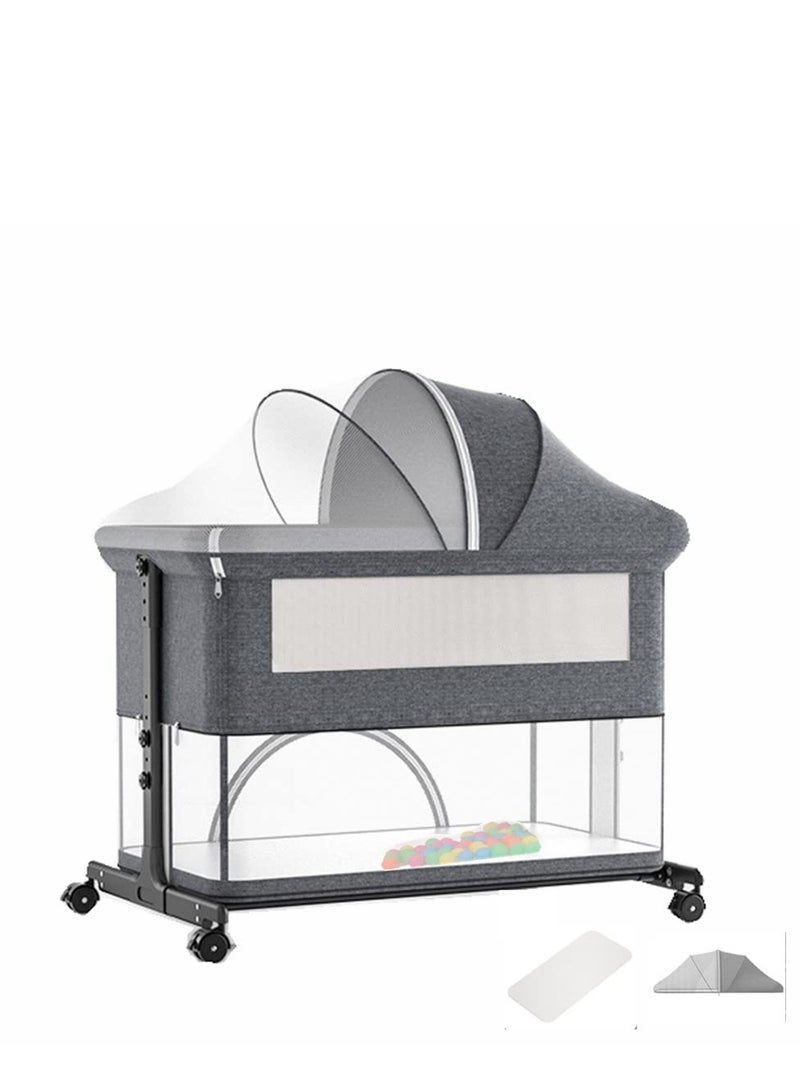 Portable Foldable Crib Bed With Wheels