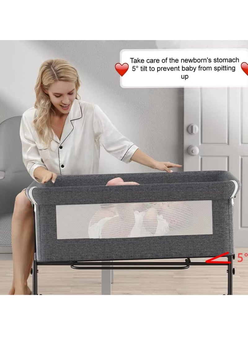 Portable Foldable Crib Bed With Wheels