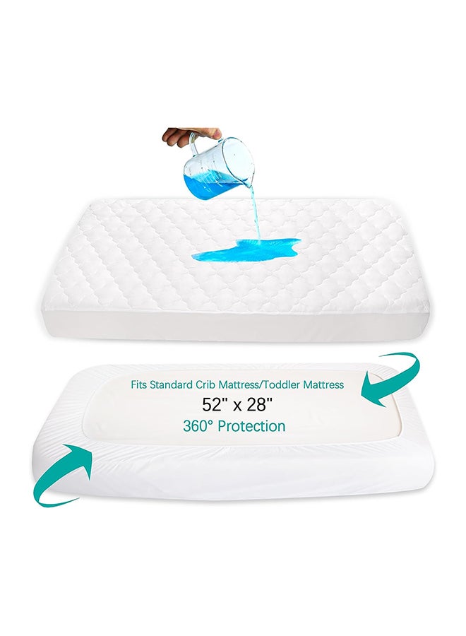 Crib Mattress Protector Waterproof & Noiseless Crib Mattress Pad Cover, Skin Friendly & Breathable