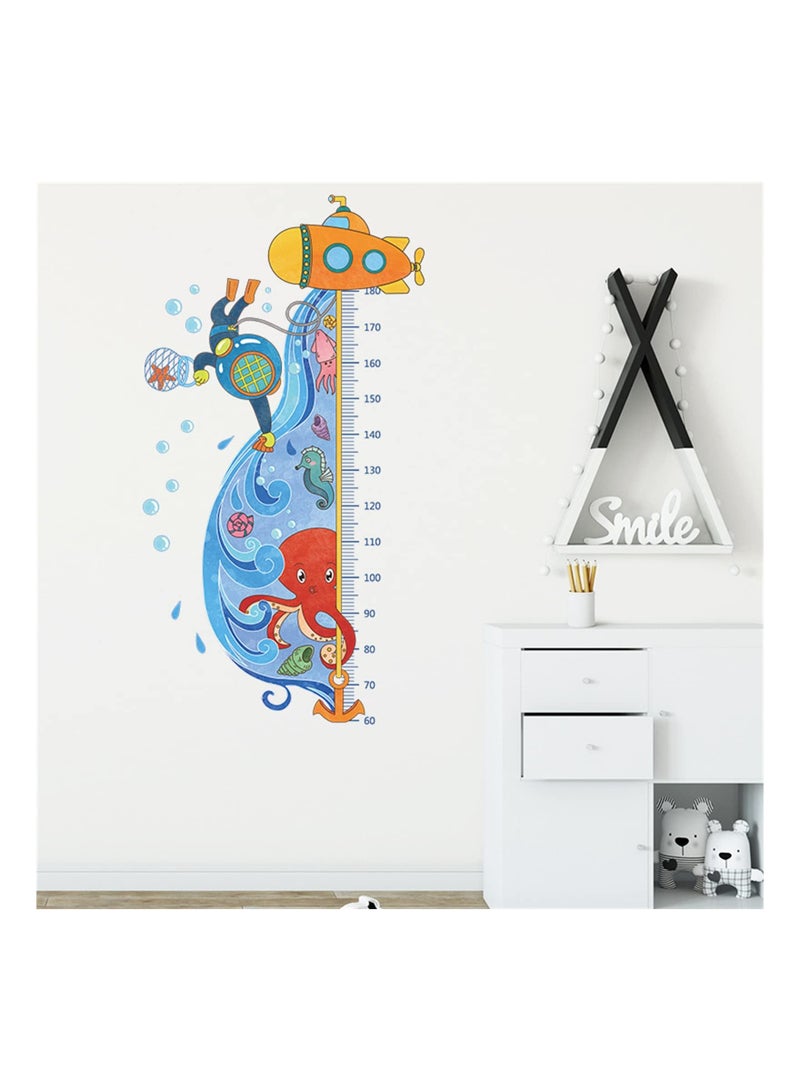 Outer Space Kids Height Growth Chart Wall Stickers Decals Peel and Stick Removable for Baby Toddler Nursery Living Room Bedroom Decor